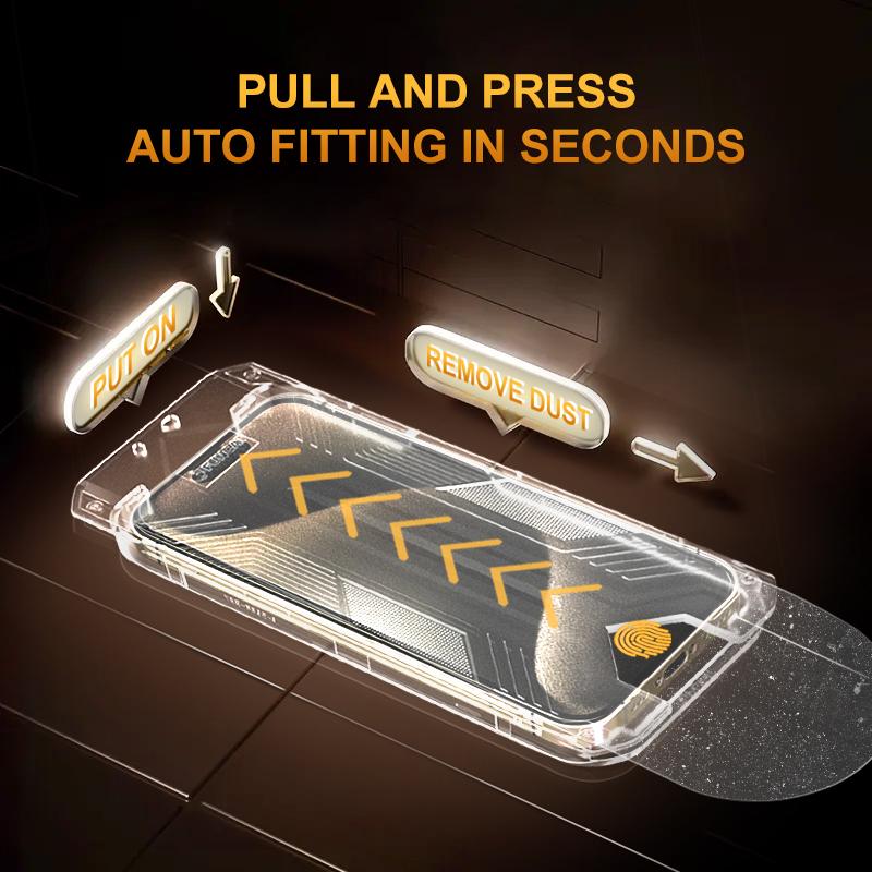 [2PCS] FUNCAT GLOBAL Screen Protector-Dust-free Applicator FOR iPhone 17/16/15/14/13/12 "On SALE for NEW APPLE" (Reusable Easy Installation) Headset Covered, Fully Protection, Fingerprint-proof, Electroplated Layer, Tempered glass
