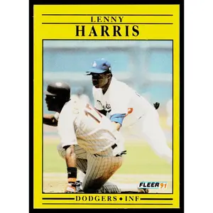 Lenny Harris 1991 Fleer #204b Los Angeles Dodgers