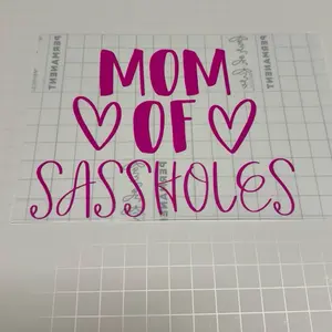 Mom of Sassholes Decal Design - Premium Colored Permanent Vinyl - Customizable Options - 1-3 Days Processing Time - Includes Transfer Tape