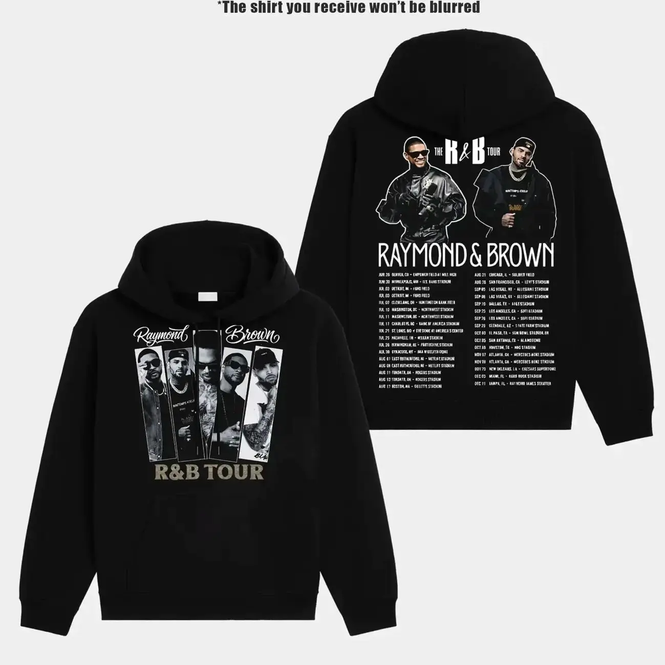 (Ver 7) Raymond & Brown Tour 2026 Unisex Oversized Premium Cotton Hoodie Sweater T-Shirt, The Team Breezy Hoodie Sweater T-Shirt , Vintage Music Merch Sweatshirt Hoodie T-Shirt, Music Rap Style, New Album Gift For Fans
