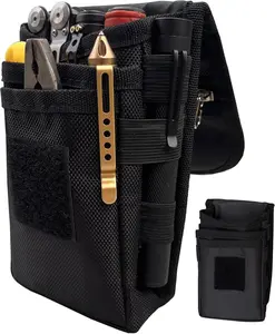 Belt tool bag, multi-purpose tool organizer for phone case, utility sheath bag, men's tool bag, small pocket phone holder with D ring