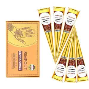 100% Henna Cones - Ready-to-use Henna Paste Hair Dye Cone, Easy to Use, Perfect for Spot Hair Coloring, 6 Pack