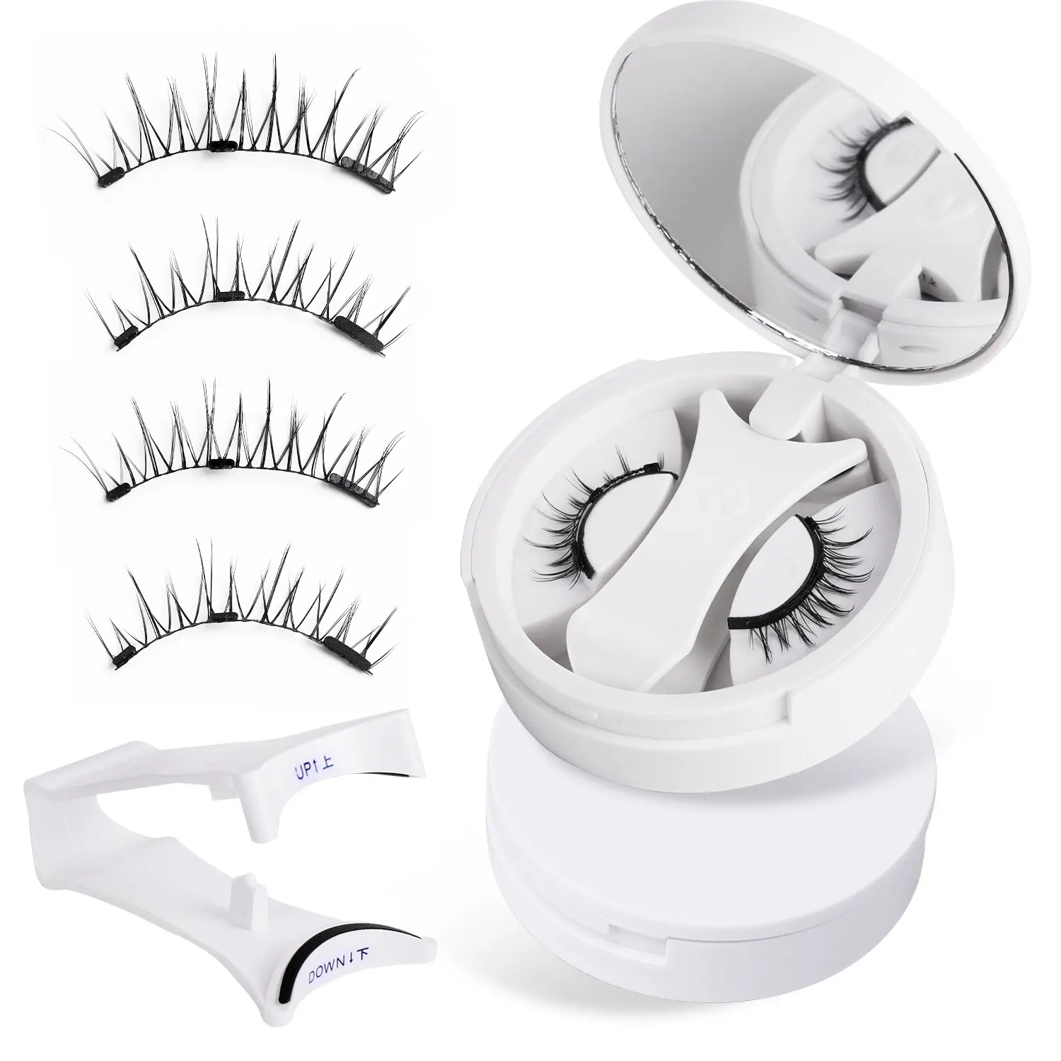 2026 popular magnetic suction false eyelashes for women, naturally thick DIY high-level integrated box, extending eyelashes