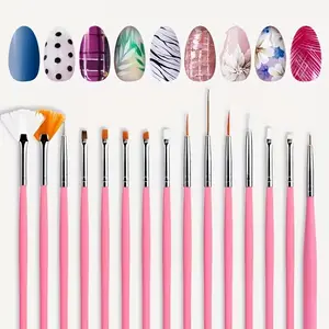 15-Piece Nail Art Brush Set, DIY Manicure Tools Kit, Gel Polish Application Brushes, Precision Dotting & Design Pens, Salon Quality, Nail Art Supplies