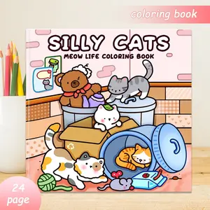 New Bestselling Cute Cat Coloring Book for All Ages, Thick Pages for Easy Coloring, Fun Art Therapy for Relaxation and Stress Relief