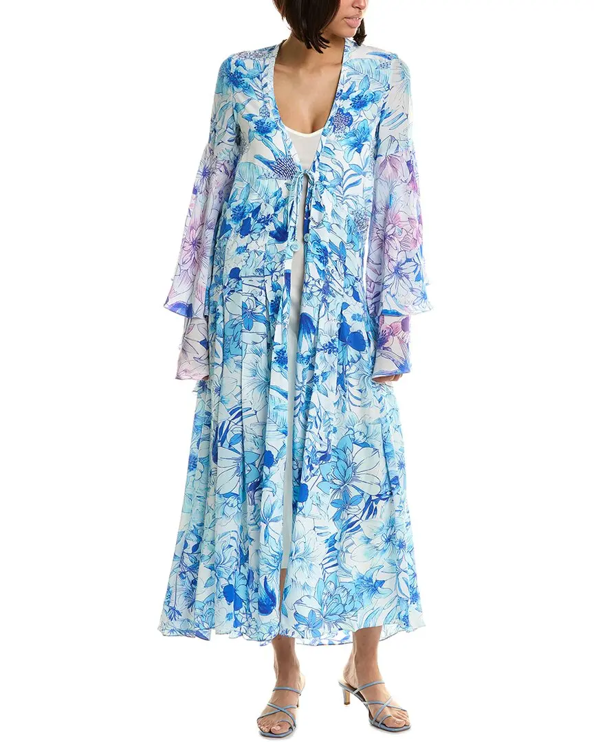 Rococo Sand Tiered Bell-Sleeve Wrap Dress