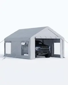 10×20 ft Portable Garage, Car Port with 200g PE Tarp Cover, Front & Rear Roll‑Up Doors, 4 Windows – Temporary Paint Booth, Boats & Pickups Shed, Event Shelter