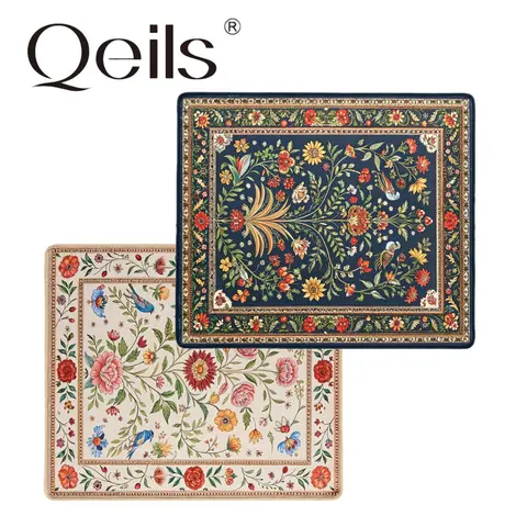Qeils Soft Wrinkle-Resistant Floral Area Rug (36"x41") - Flannel Layer Top, Layered for Absorbency, Cozy, Anti-Slip Grip, Leakproof Quick-Dry, Decorative, Multi-Room Indoor Use, Quick-Dry for Busy Homes, Area Rugs for Living Room