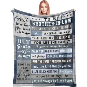 Gifts for Brother in Law Flannel Blanket - Christmas Birthday Gift - Brother in Law Gifts - to My Brother in Law - Brother in Law Gift , 280g fabric weight single-sided printing, Provides comfortable temperature