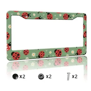 Ladybug License Plate Frame, Cute Cottagecore Car Accessories, Polka Dot Car Tag Holder, Vintage Nature Auto Decor, Gift for Women