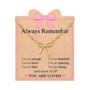 Hot Selling Dainty Bow Necklace, Tarnish Resistant Stainless Steel Necklace for Her