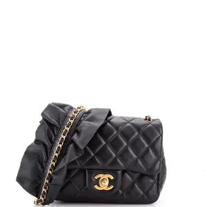 Pre-owned CHANEL material Messenger Bags Romance Square Flap Bag Quilted Lambskin Mini by Rebag