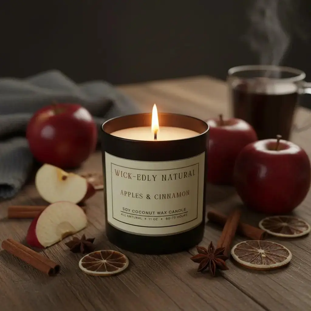 Apple Cinnamon Luxury Soy & Coconut Wax Candle - 11oz