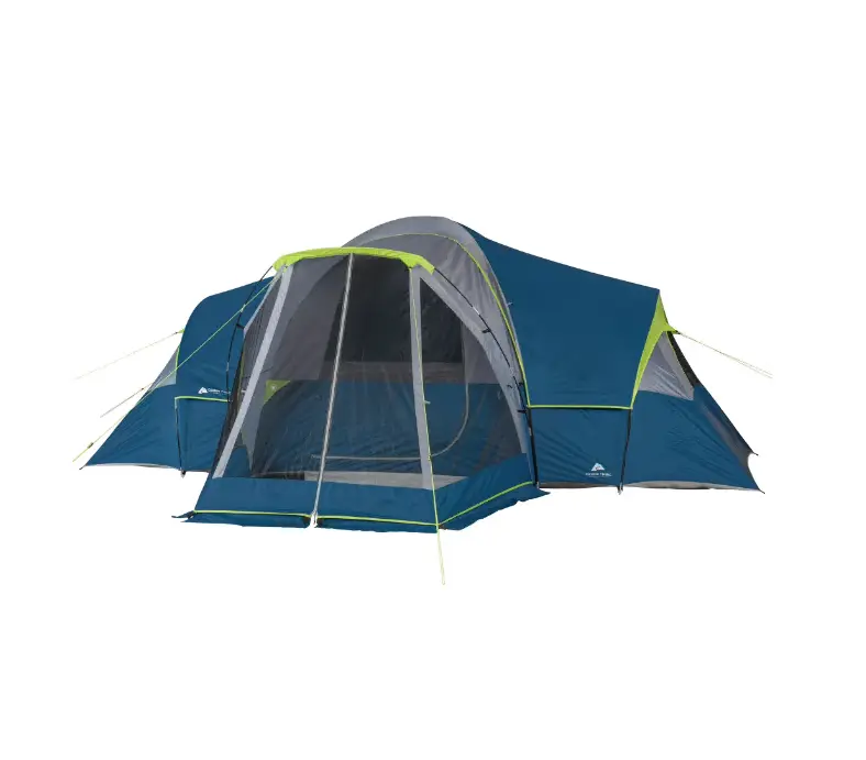 Ozark Trail 10-Person Dome Tent with Screen Porch – 3-Room Family Camping Tent with Weather Protection