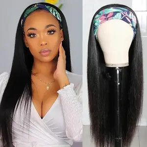 Straight Headband Wig Human Hair For Women Headband Wigs Glueless Human Hair Wig Brazilian Virgin Human Hair Wigs Natural Color