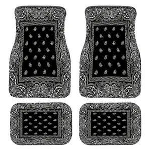 Ethnic Style Retro Pattern Car Floor Mats - 4pcs Durable Dirt-resistant Non-slip Easy to Clean Universal Fit All-Weather