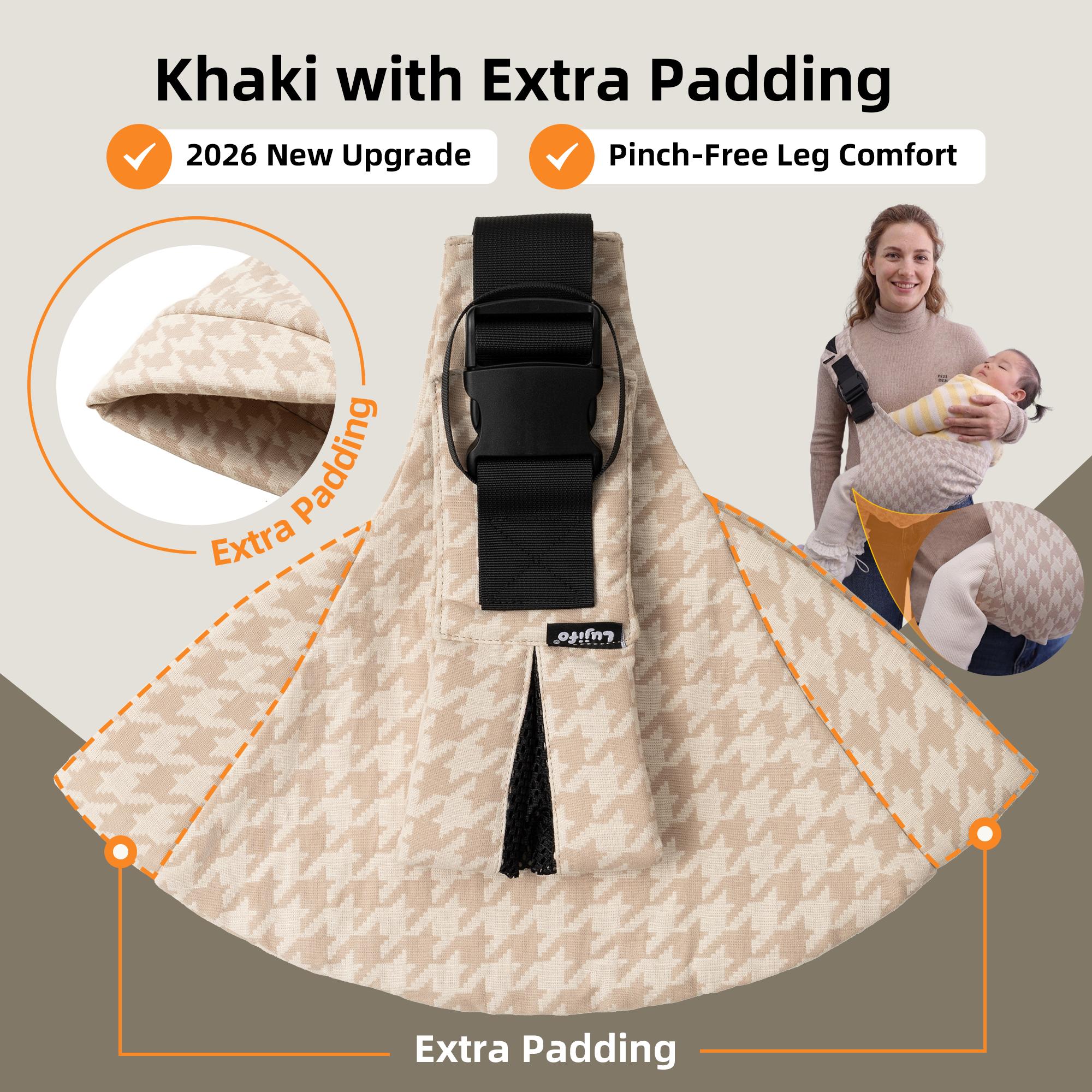 LUJIFO Chic Houndstooth Side Baby Carrier - Premium Cotton Linen Toddler Sling