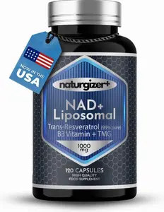 Liposomal NAD+ Supplement with Resveratrol, TMG & Vitamin B3 | 4-in-1 Healthy Aging & Cellular Energy Support | High Absorption NAD Plus for Men & Women Over 40 | 120 Capsules