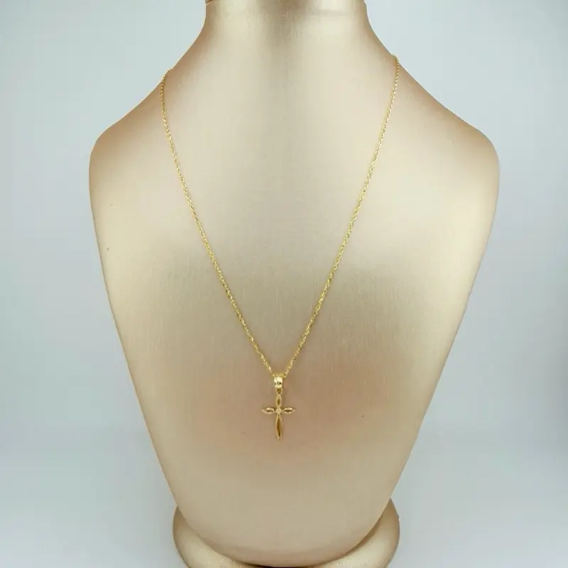 10kt Solid Gold Necklace - 16in Length, 1mm Thickness