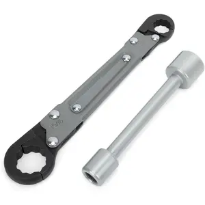 Plumbing Tools, Angle Stop Wrench Kit, Angle-on Wrench Professional Plumber Wrench Tools, Angle Stop Removal Tools for Installing New Compression Angle Stop and Removing the Compression Ring. Silver