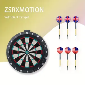 18-Inch Plastic Dart Board with 6 pcs Beautiful Darts for Indoor and Outdoor Gaming Sports Safety Practice