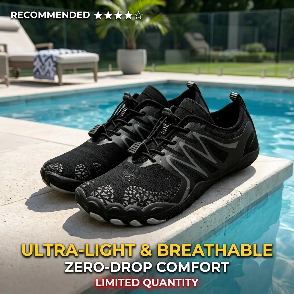 Unisex Barefoot Water Shoes, Lightweight Quick-Dry Slip-Ons for Aquatic Sport, Swim & Surf - 0-Drop Sole, Machine Washable, True Size, All Seasons, Quick-Drain