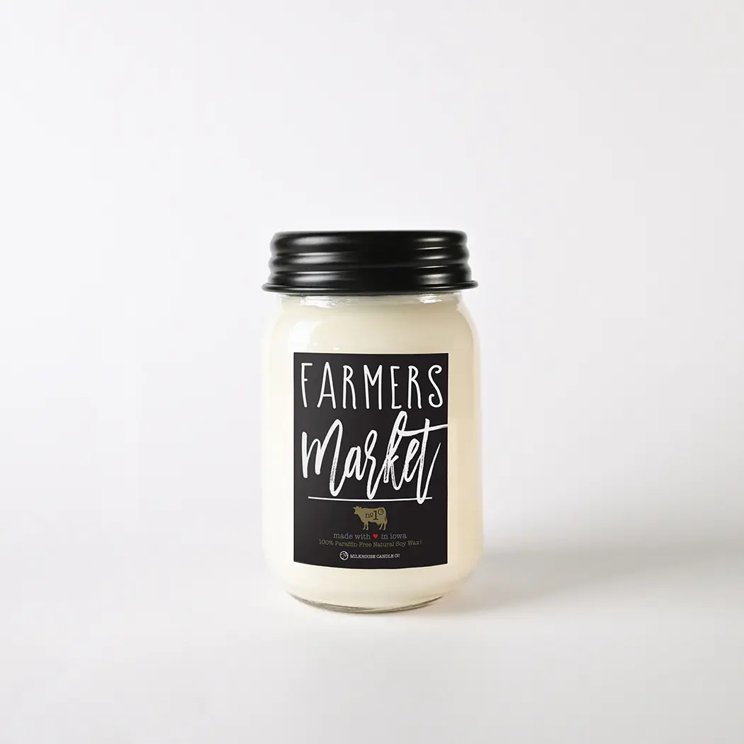 Milkhouse Candle, Farmers Market Candle, Crisp Scent of Vine-Riped Tomato, Patchouli and Warm Fig, Layered with fresh herbs and leafy greens, Home Fragrance, Soy & Beeswax Wax Blend