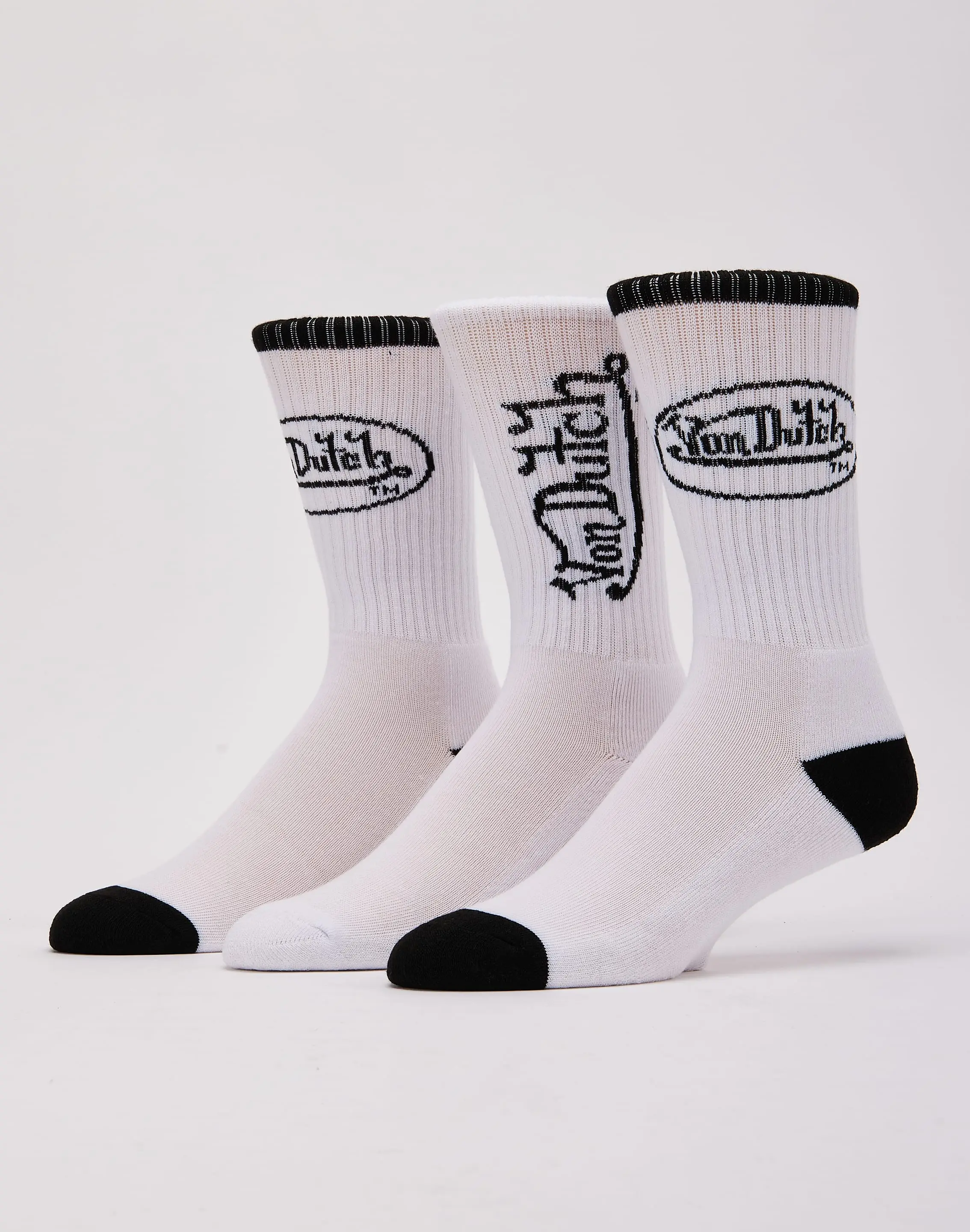 Mens Von Dutch Logo Crew Socks 3-Pack