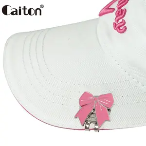 Caiton Pink Bow Golf Hat Clip with Magnetic Ball Marker, Golf Accessories, Durable Hat Accessory, Lightweight and Functional for Women Golfers, Gift Idea for Cap Decoration and Tee Marker Use in Practice or Tournaments