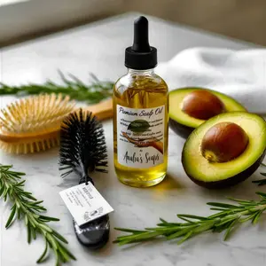 Scalp Oil with Rosemary Avocado Seed & Batana Oil for Hair Growth 4 Oz  1 Exfoliating Scalp Brush Included