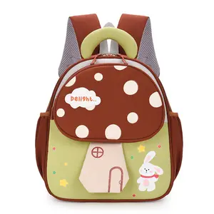 Kids Backpack Toddler School Bag Cute Mushroom Design Lightweight Preschool Backpack for Boys Girls Waterproof Travel Daypack with Adjustable Straps