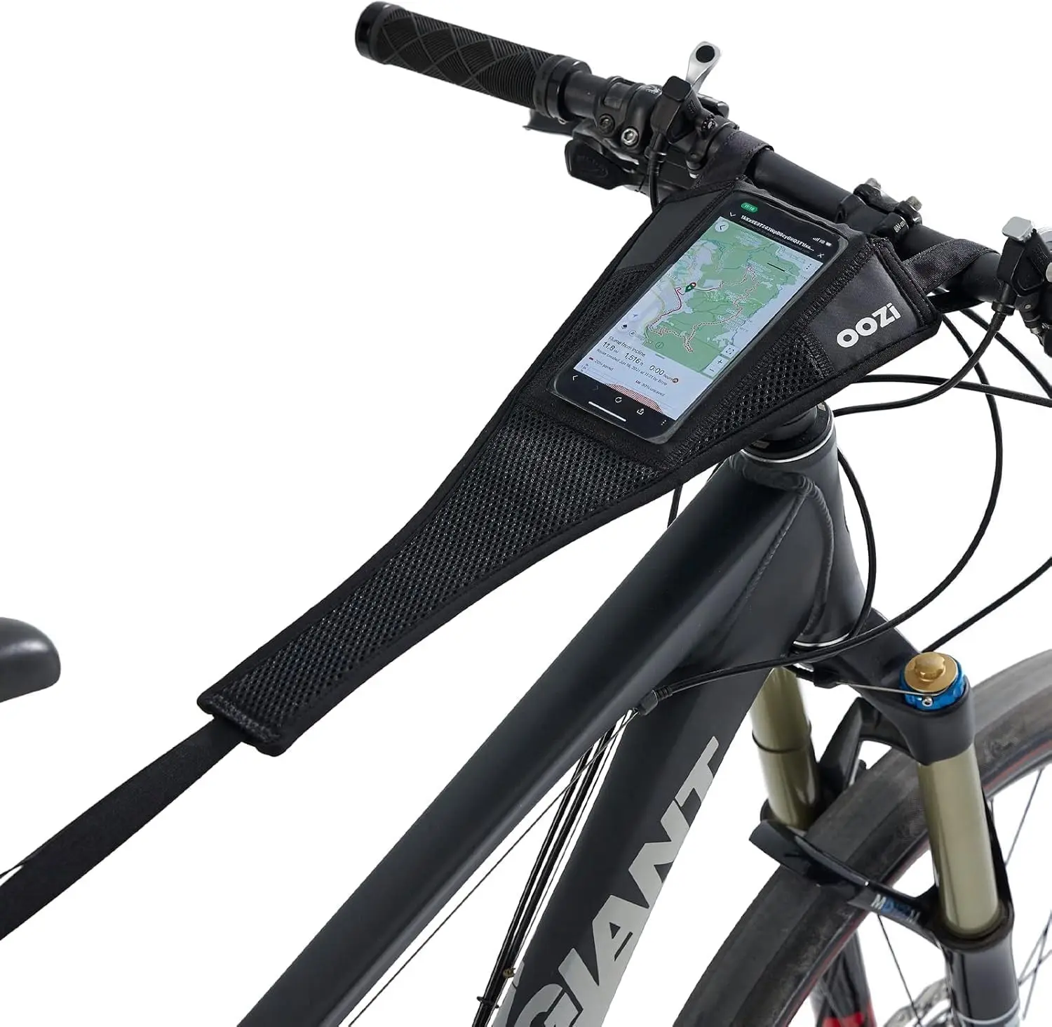 Bike Sweat Guard Bicycle Trainer Sweat Net with Phone Pouch Bike Frame Protector Bike Sweat Catcher for Indoor Cycling Training