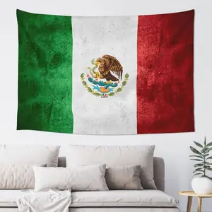Mexican Flag Wall Decoration Tapestry Mexico Flag Hippie Art Tapestry Wall Hanging - Extra Large Tablecloths 60 X 40 Inch for Bedroom Living Room Dorm Room Home Decor