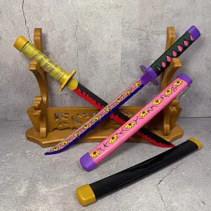 16inch Pink Katana ABS Action Figure Anime Cosplay Prop Accessrioes Plastic Knife Ninja Blade Sword Real Size Japanese Katana Original Samurai Sabre Halloween Party Gift