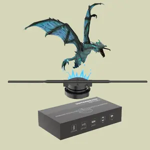 3D holographic projector light, 3D holographic display fan, equipped with double-edged 42 cm plug, user-friendly, LED display light for playing holographic ads, easy to install party decorations for holiday and Valentine's Day gifts