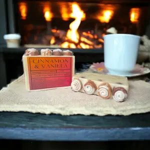 Add To Cart Beauty Cinnamon & Vanilla Cinnamon Roll Soap with Mango Butter and Sweet Almond Oil Body Care Body Wash