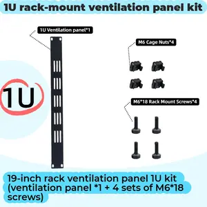 19 Inch Rackmount Panel Kit, M6-18 Screw Compatible Design, Ideal for Server Racks & Network Cabinets, Professional Iron Universal Accessory