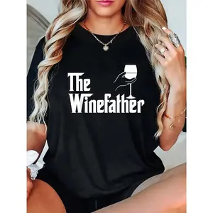 100% Cotton Winefather Wine Dad Father Red Wine White Wine Funny Gift T-Shirt