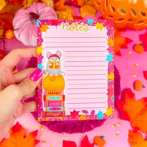 Fall Mouse Notepad 4.25" x 5.5"