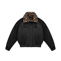 Black(Detachable Leopard Collar)