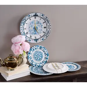 Cozy Cottage by Liz Marie Set of 4 Vintage Plates and Clock