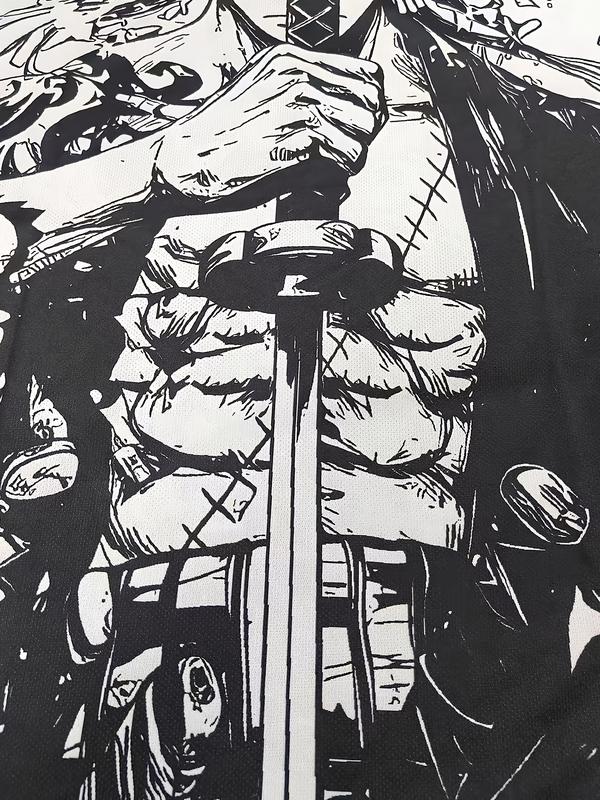 Japanese Anime Men's Football Jersey & Samurai Pattern Round Neck Comfortable Sports Top, Fitness Top, Sweat-Wicking Knit Fabric, Casual Wear Japanese Anime Men's Football Jersey & Samurai Pattern Round Neck Comfortable Sports Top, Fitness Top, Sweat-Wicking Knit Fabric, Casual Wear