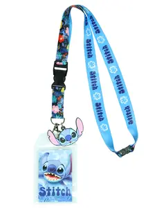 Disney Lilo and Stitch Tropical Breakaway Lanyard ID Badge Holder with 2" Rubber Charm