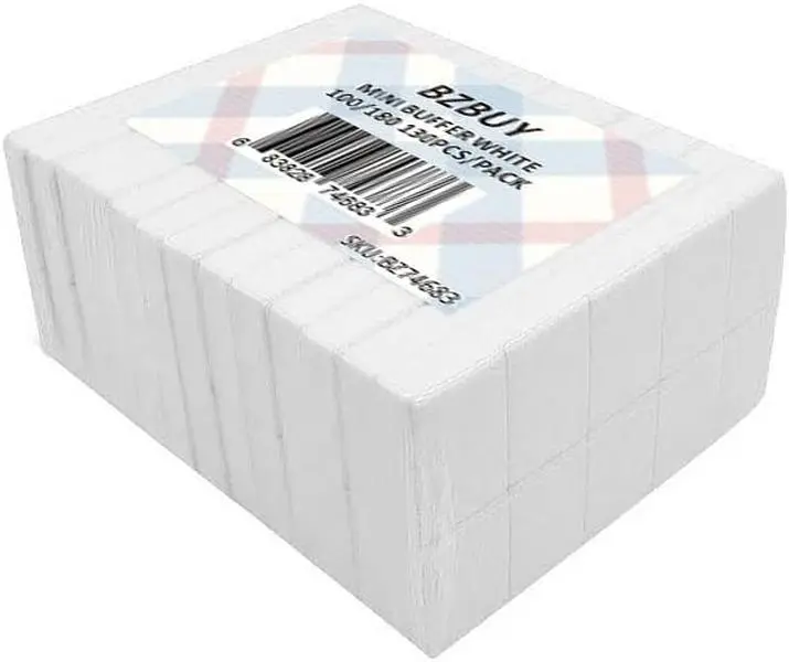 Bzbuy Mini Nail File Buffer Blocks, 130-Count Double-Sided 100/180 Grit for Shaping & Smoothing, Salon Quality Tools for Manicure at Home & Professional Care, Nail Care, Salon Quality Nail Tools