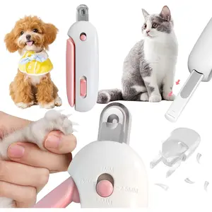 Nail  with Adjustable Aperture, Small Dog Nail Trimmer with 4 ars & Nail File, Safe Pet Claw  Grooming Tool to Avoid Over Cutting, Professional Pet Nail  for Beginners (Pink)