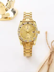 Women's Elegant Quartz, Fashionable Wristwatch with Rhinestone Decor, Trendy All-match & Exquisite Watch for Birthday Gift, Rhinestone Decorated Watch