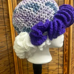 Juicy Crochet Queen Triple Ruffle Hat for Women
