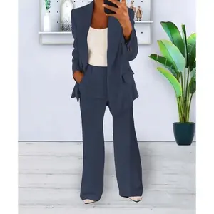 Women's Two Piece Sets Pants Suits Dressy Business Casual Outfits Professional Blazer Pantsuits Set Work Office