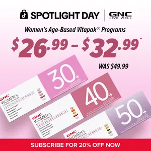 GNC Age-Based Vitapaks Program for Women - 30+/40+/50+ Daily Packs for Overall Wellness with Multivitamin, Stress Support, Beautiful Skin, Bone Health & Omega-3s