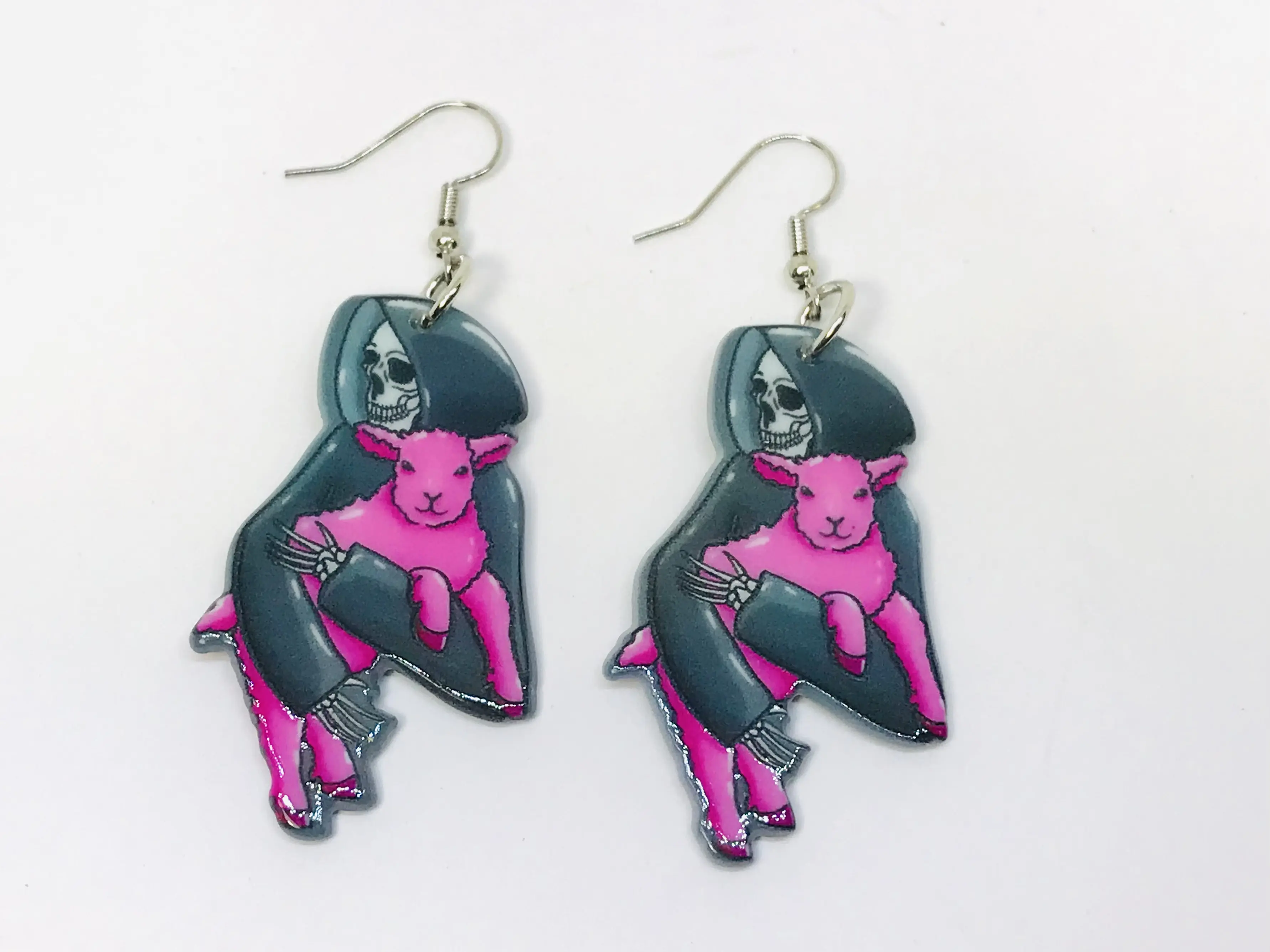 Grim Reaper sheep earrings horror Halloween